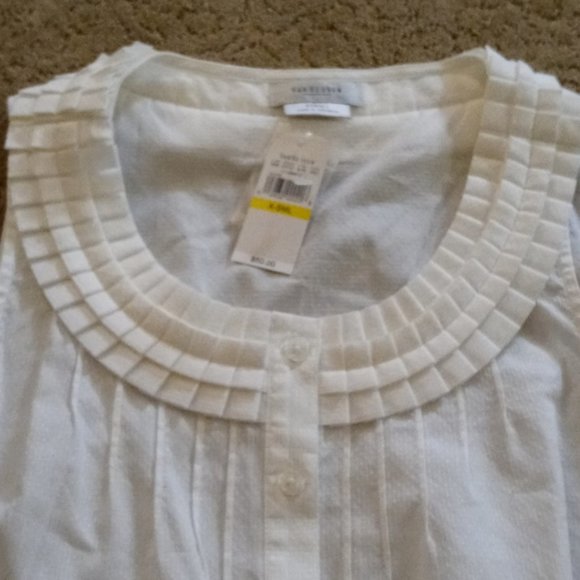 VAN HEUSEN SLEEVELESS 100% COTTON BLOUSE (DISCOUNT SHIPPING!) - Picture 4 of 11